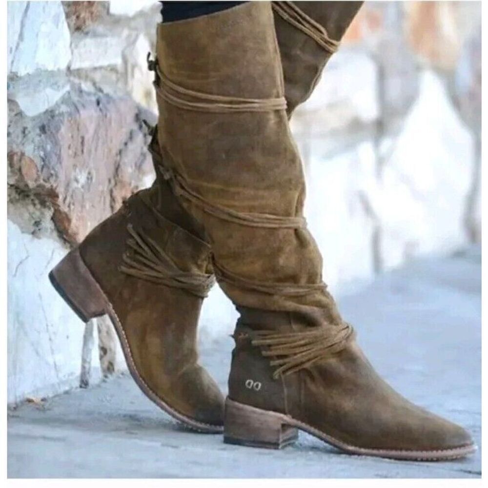 Bed Stu Women’s Redmond Tall Sailor Suede Boots Size 7.5 Brown